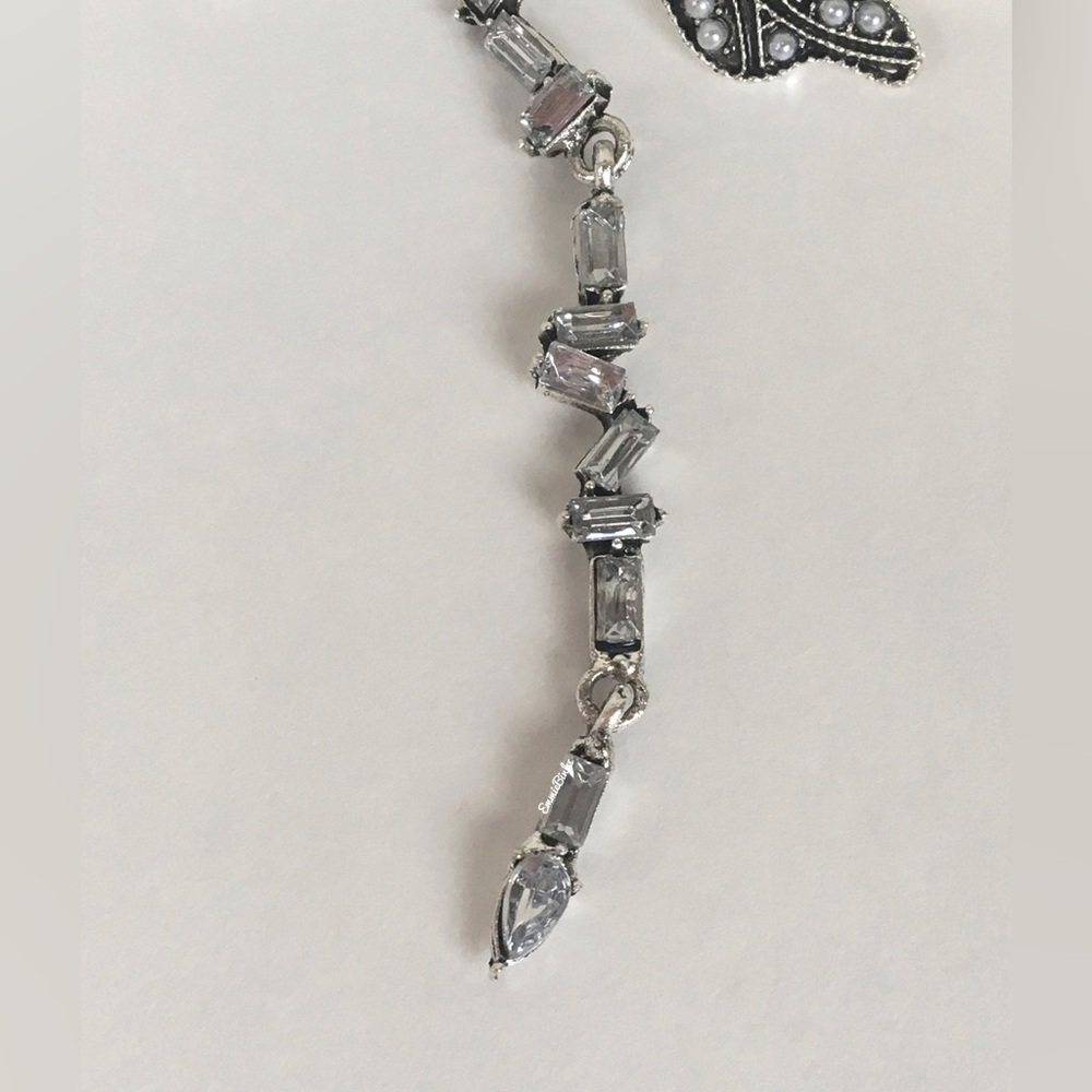 New Zara Sparkle Dragonfly Statement Earrings - Picture 8 of 16